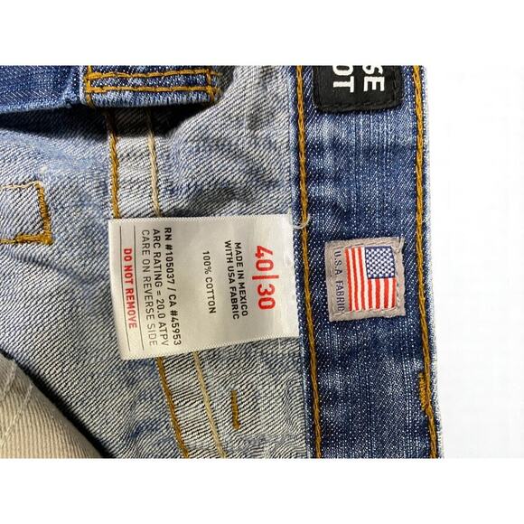 Ariat M4 Cat 2 Low-Rise Flame Resistant Bootcut Denim Jeans Men's Size 40X30 - Picture 6 of 16